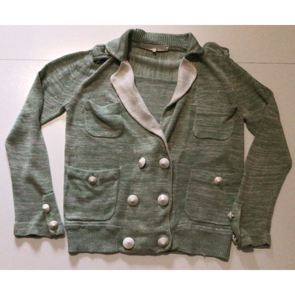Phillip Lim 3.1 Green Sweater Blazer Jacket Size Small View 4